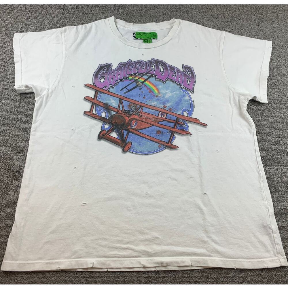 The Grateful Dead SANDRINE ROSE Women's Medium T-shirt‎ White Distresses Holes